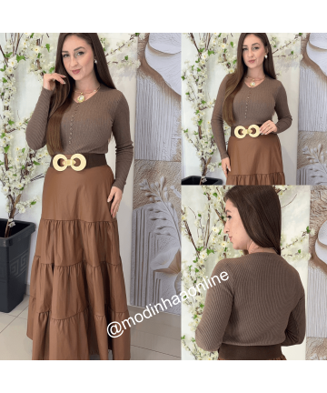 Blusa Botões Luana Marrom